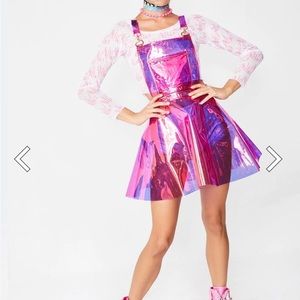Candy Gurl Hologram Overall Dress